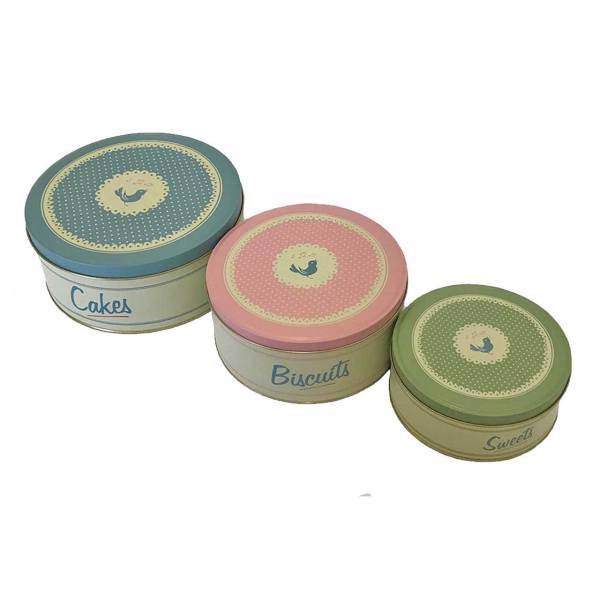 قوطی فلزی مدل GH007 مجموعه سه عددی، GH007 Vintage Patterned Box Pack of 3