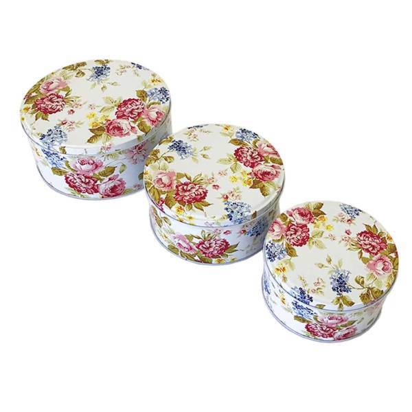 قوطی فلزی مدل GH005 مجموعه سه عددی، GH005 Vintage Patterned Box Set 3 pcs