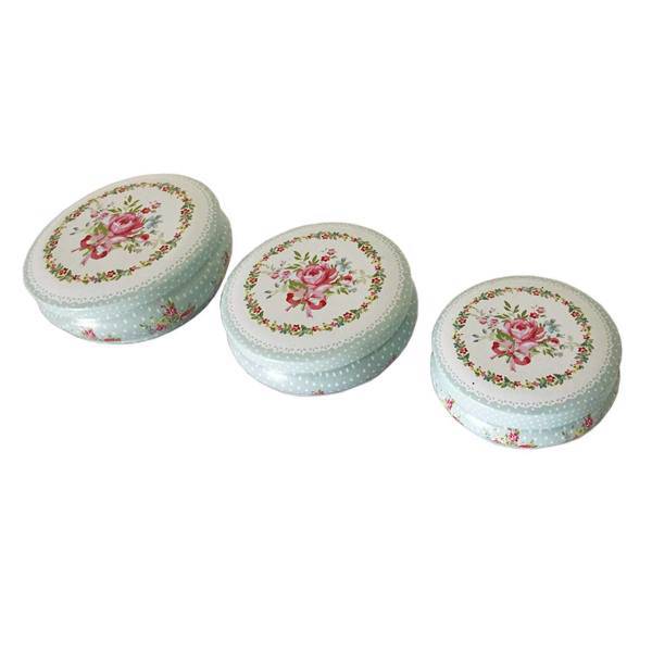 قوطی فلزی مدل GH022 مجموعه سه عددی، GH022 Vintage Patterned Box Set 3 pcs