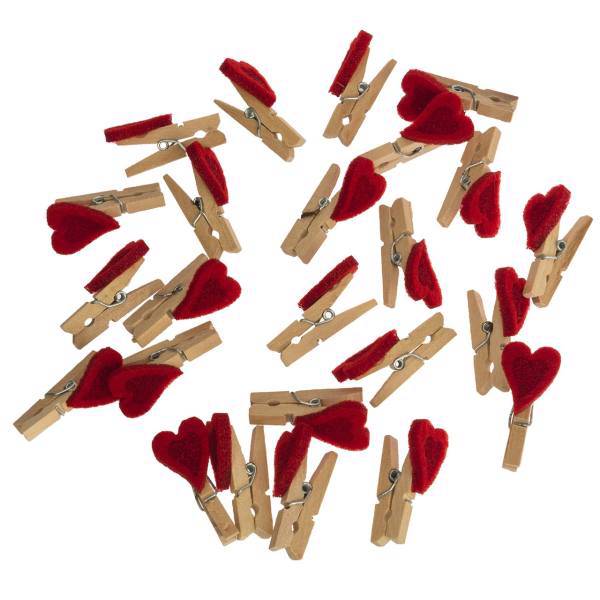 گیره دکوری مدل Heart کد 2156 - بسته 24 عددی، Heart 2156 Decorative Clamp - Pack Of 24