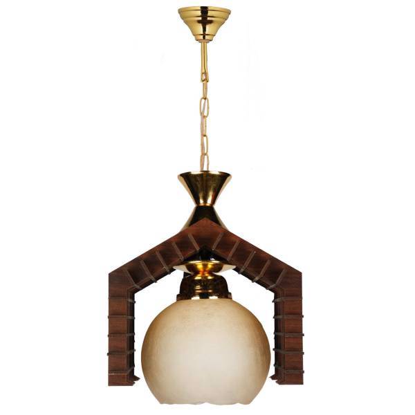 چراغ آویز دیلایت 1 شعله چوبی کد 1-201، Delight 201-1 One Branch Hanging Lamp
