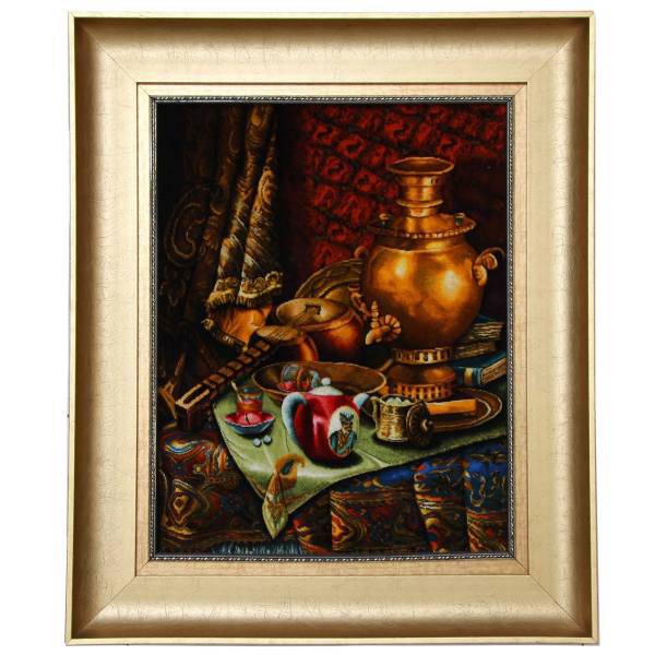 تابلو فرش چله‌ ابریشم گالری مثالین کد 25066 طرح خاطره