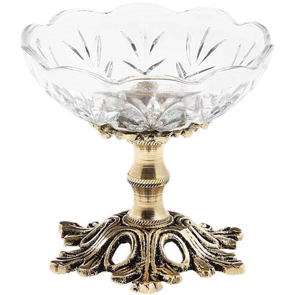 پیاله شیشه ای هفت سین با پایه برنجی، Haft Seen Bowl Glass
