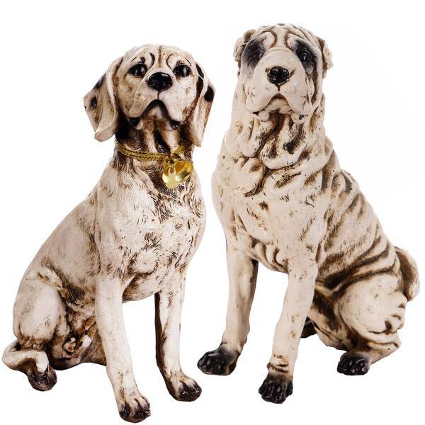 مجسمه روشا مدل Couple Dogs مجموعه 2 عددی