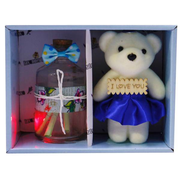 عروسک خرس به همراه شیشه عشق ایرسا مدل Gift Box-1، Irsa Gift Box-1 Love Glass And Bear Decorative