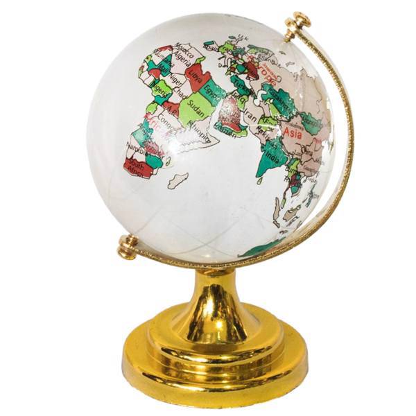 ماکت شیشه ای مدل کره زمین کد AL-9130006 سایز متوسط