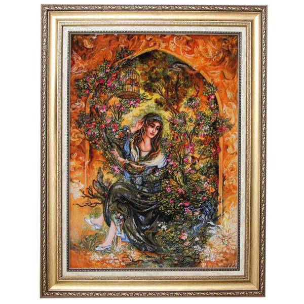 تابلو فرش گالری مثالین طرح مینیاتور کد 25082