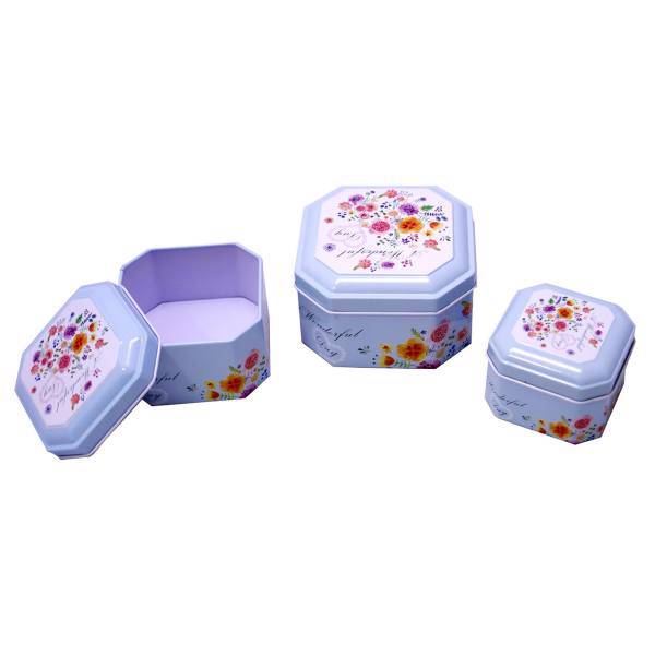 قوطی فلزی ایرسا مدل Polygon مجموعه سه عددی، Irsa Polygon Metal Box Pack of 3 pcs