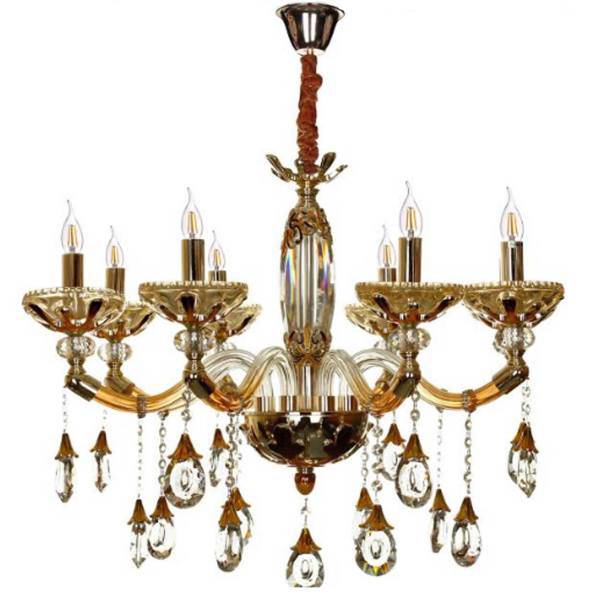 لوستر دیلایت 8 شعله به همراه چراغ دیواری کد 8113/8C، Delight 8113/8C 8 lamp Chandelier