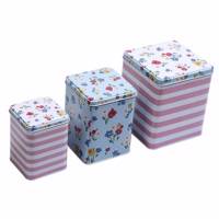 قوطی فلزی مدل GH001 مجموعه سه عددی GH001 Vintage Patterned Box Pack Of 3