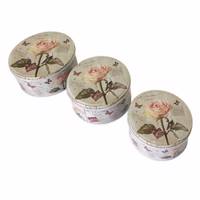 قوطی فلزی مدل GH009 مجموعه سه عددی GH004 Vintage Patterned Box set 3 pcs