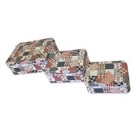 قوطی فلزی مدلGH019 مجموعه سه عددی GH019 Vintage Patterned Box Set 3 pcs