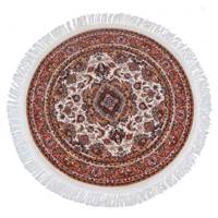 فرش ماشینی شاهکار مشهد طرح پارس میترا زمینه کرم حاشیه سرمه ای