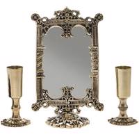 آینه و شمعدان برنجی سفره هفت سین Haft Seen Mirror And Candle Stick Brass