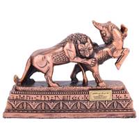 مجسمه گالری آسیمن طرح جنگ شیر و گاو مدل 00-07 ارتفاع 14 سانتیمتر Asimen Gallery Fighting Lion And Ox 07-00 Statue