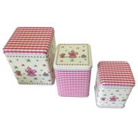 قوطی فلزی مدل GH003 مجموعه سه عددی GH003 Vintage Patterned Box Pack of 3 pcs
