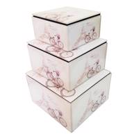 جعبه هدیه کاج مدل R01 مجموعه سه عددی Kaj R01 Gift Glass Box Set 3 Pcs
