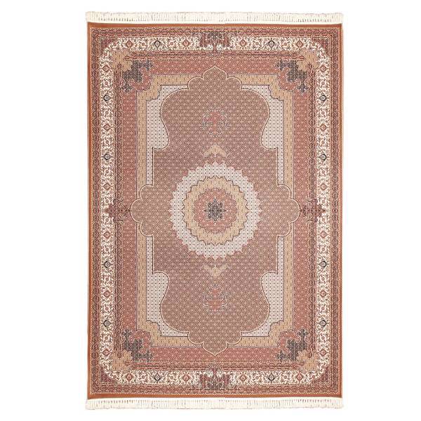 فرش ماشینی آنتیک طرح شاه ماهی کد FR66 زمینه گردویی