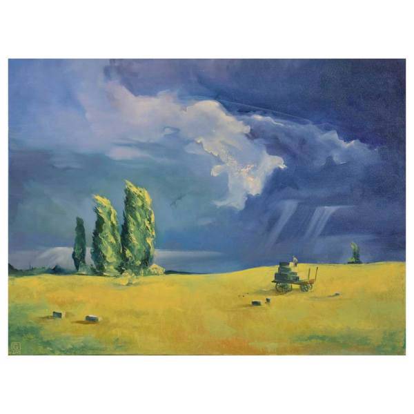 تابلوی رنگ روغن روی بوم مدل گندم زار