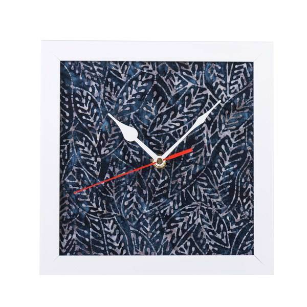 ساعت دیواری عقربه ای 20 × 20 طرح پارچه نقش 7 با قاب سفید کد WEW 51 007، WeWatch WEW 51 007 WallClock