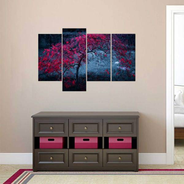 تابلو دیواری دکو وسنا طرح سرخ برگ، DecoVasna Red Leaf Wall Paintings