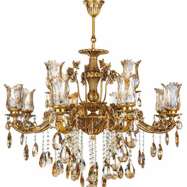 لوستر چشمه نور 12 شعله کد S3547/8_4_G، Cheshmeh Noor S3547/8_4_G Twelve Flames Chandelier