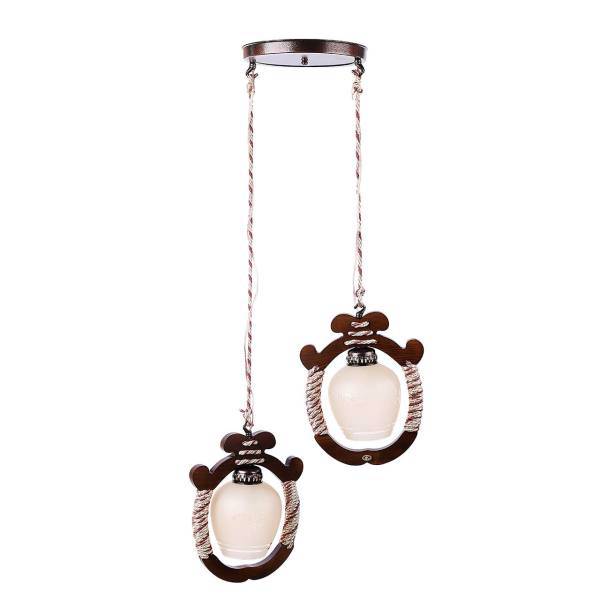 چراغ آویز دارکار مدل حلقه‌ای 2 شعله کد 174، Darkar 174 Two Branches Halghei Hanging Lamp