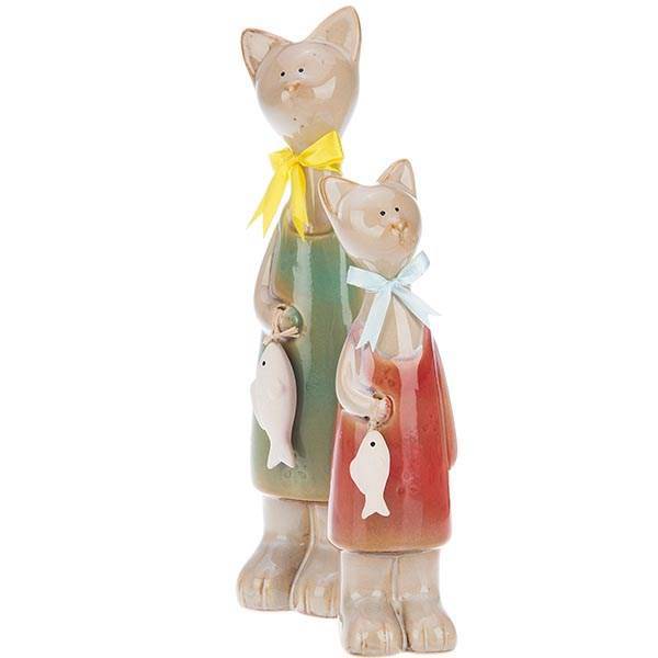 مجسمه گربه های ماهی گیر دو عددی، Fisher Cats Statue 2 Pieces