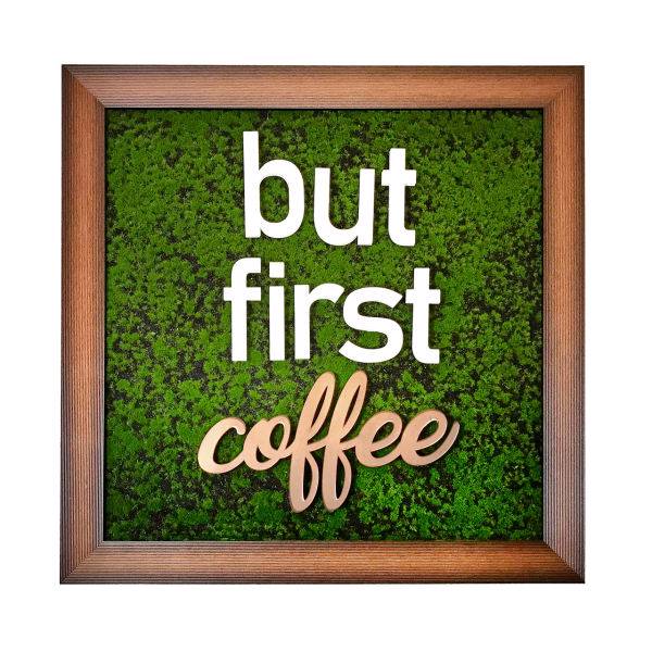 تابلو دکوما مدل بوتانی DG014 طرح But First Coffee، Decoma Botani Frame Model DG014 Home Size 60x60