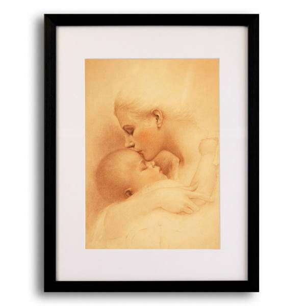 تابلو گروه هنری ارژنگ طرح بوسه ی مادر کد A012 سایز 30x40 سانتی متر، Arzhang Group A012 Mothers Kiss Decorative Wall Frame 30x40 Cm