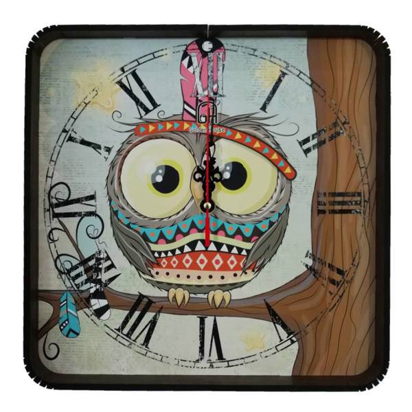 ساعت دیواری گلدن طرح جغد کد 10010148