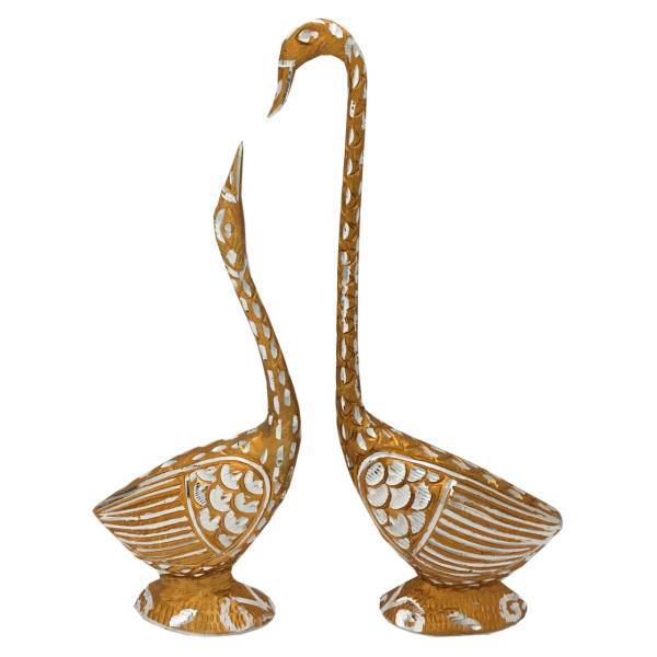 مجسمه فلزی جام هنر مدل درنا کد 11 مجموعه 2 عددی