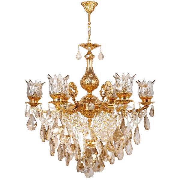 لوستر چشمه نور 6 شعله کدC2633/6G، Cheshmeh Noor C2633/6G Six Flames Chandelier