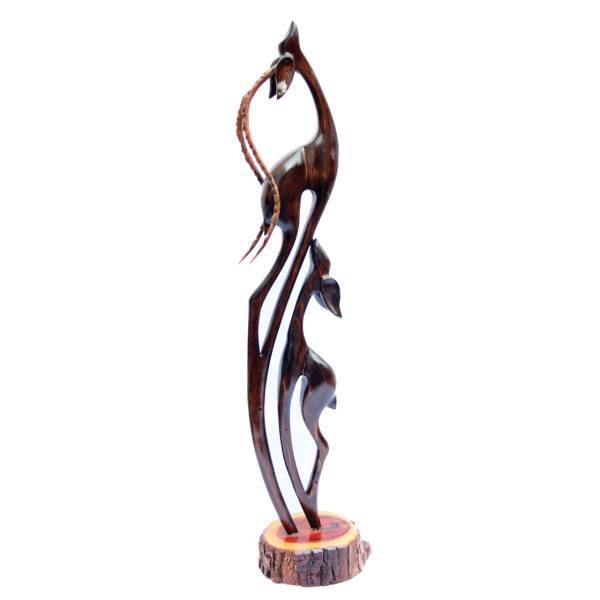 مجسمه چوبی دکو لایف طرح غزال های عاشق کد 13691، Deco Wooden Statue Lucky Ghazal Lover