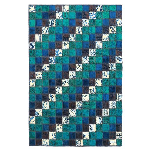 کلاژ فرش سه متری سبحه طرح چهل تکه پچ ورک کد FDC-4882