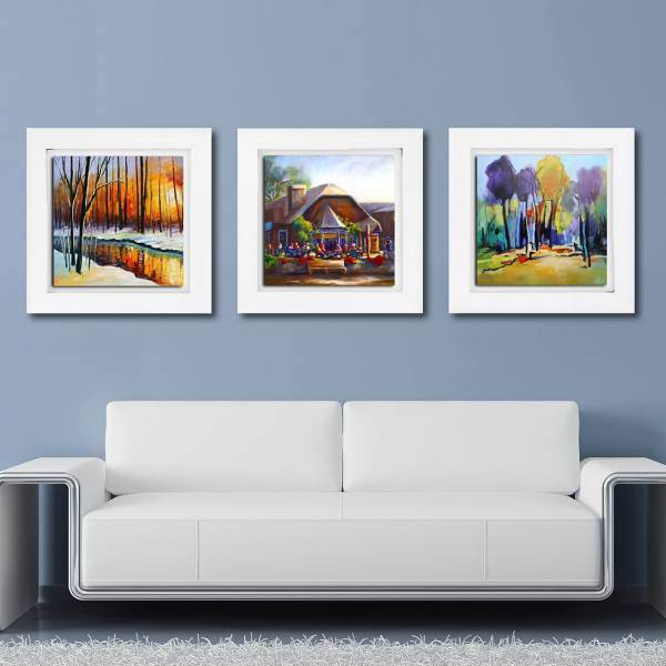 تابلو 3 تکه گالری آفتاب کد TA504-W