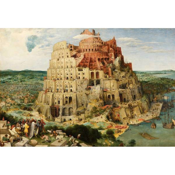 تابلو شاسی گالری هنری پیکاسو طرح برج بابل سایز 90x60 سانتی متر، Picasso Art Gallery The Tower of Babel Size 60 x 90 Cm