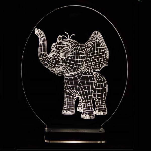 چراغ خواب سه بعدی نورا مدل Little Elephan، Noura Little Elephant 3D Night Light