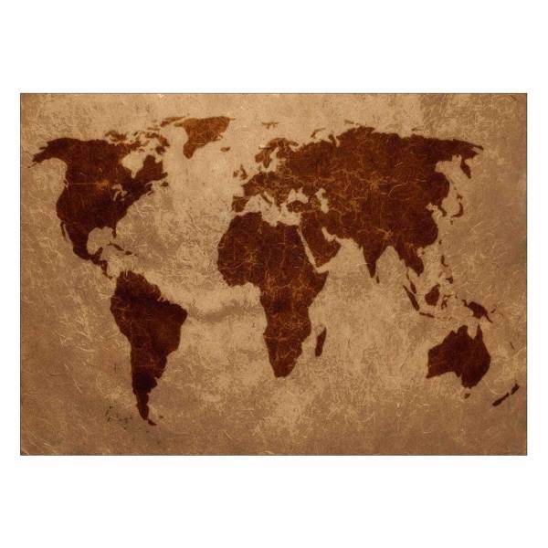 تابلو شاسی ونسونی طرح Leather World Map سایز30x40، Wensoni Leather World Map Chassis 40 x 30