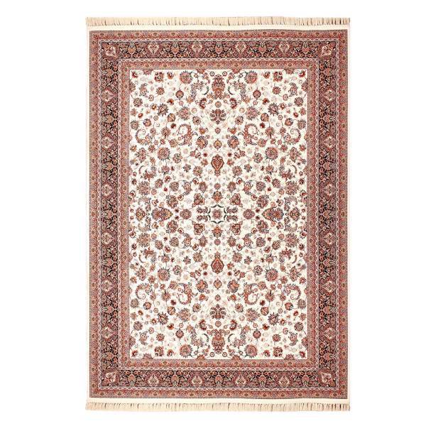 فرش ماشینی مهریس طرح افشان نایین کد FR53 زمینه کرم