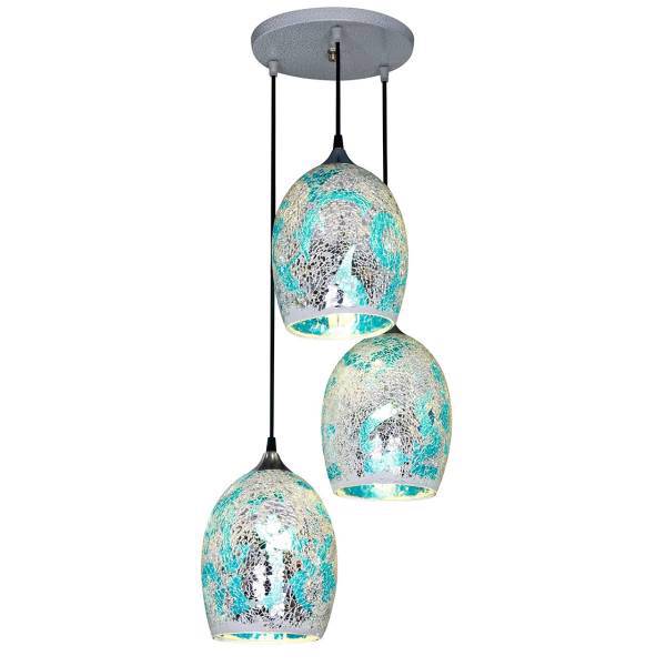 چراغ آویز چشمه نور 3 شعله کد 1277/3H-BL، Cheshmeh Noor 1277/3H-BL Three Branch Hanging Lamp