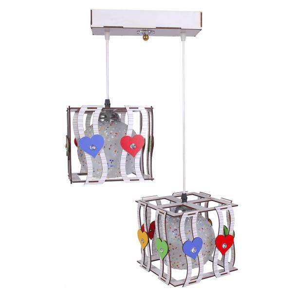 چراغ آویز سهیل دو شعله مدل Heart، Soheil Heart Two Branch Hanging Light