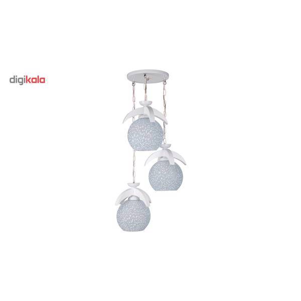 چراغ آویز چشمه نور 3 شعله کد G524/3H-WT، Cheshmeh Noor 524/3H-WT Three Branch Hanging Lamp