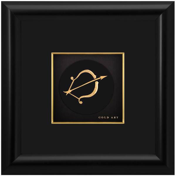 تابلوی طلاکوب زرسام طرح ماه آذر سایز 25 × 25 سانتی متر، Zarsam Sagittarius Golden Tableau Size 25 x 25 cm