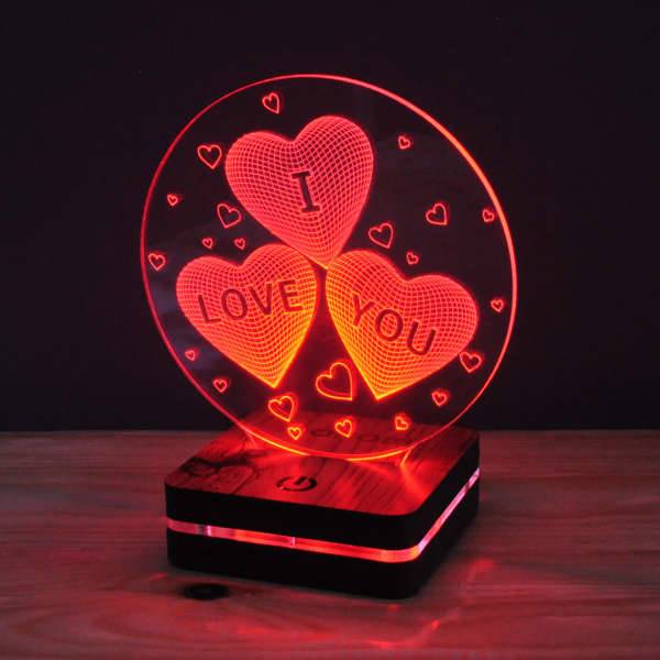 چراغ خواب موهومی طرح قلب I Love You هفت رنگ، Mohomi Wirelight 7 Color Lamp I LOVE YOU Hearts