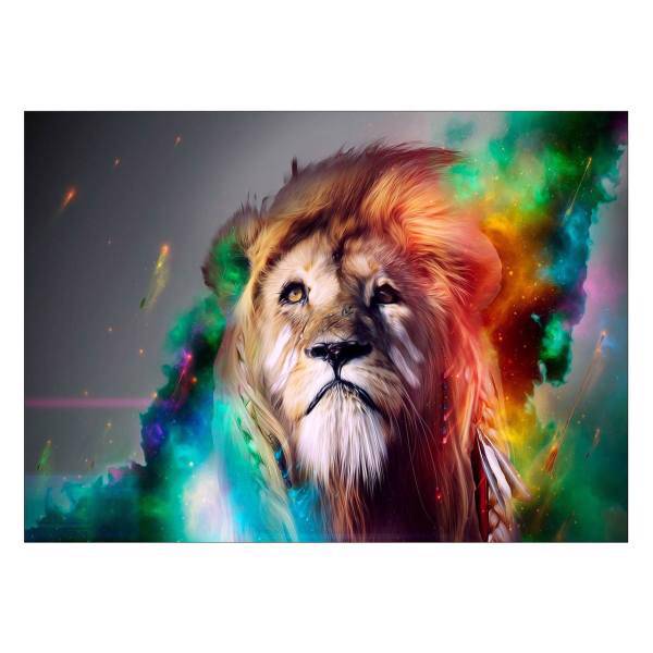 تابلو شاسی ونسونی طرح Colorful Lion سایز 50 × 70 سانتی متر، Wensoni Colorful Lion Chassis Size 50 x 70 Cm