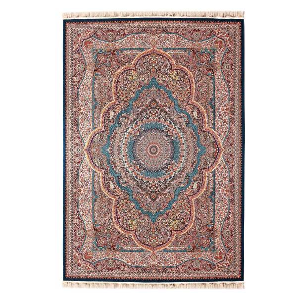 فرش ماشینی شاهرخ طرح اسطوره کد FR99 زمینه آبی