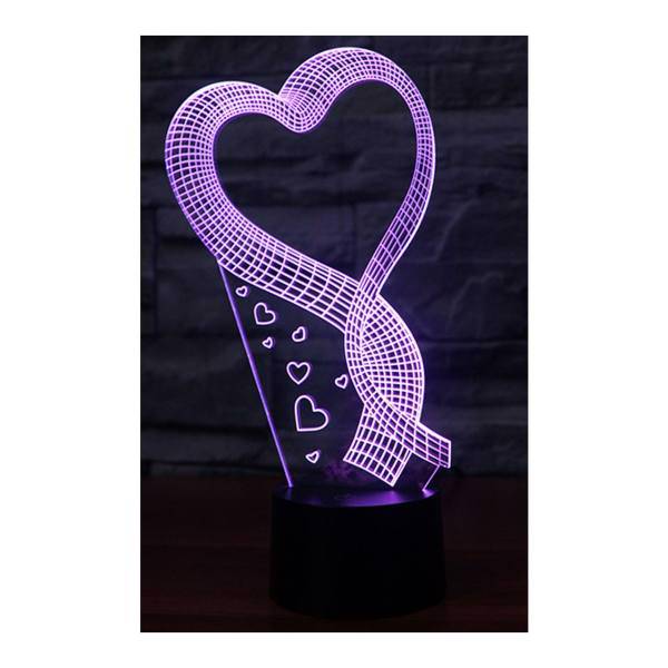 چراغ تزئینی سه بعدی لد استار مدل قلب 2، Ledstar heart2 3d table lamp