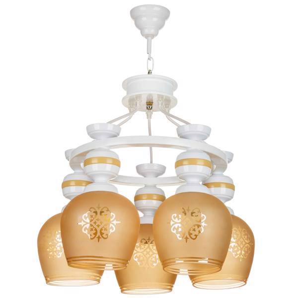 چراغ آویز چشمه نور 5 شعله کد G566/5WT، Cheshmeh NoorG566/5WT Five Flames Hanging Lamp