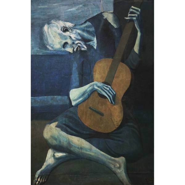 تابلو شاسی گالری هنری پیکاسو طرح گیتار زن پیر، Picasso Art Gallery Old Guitarist Chassis